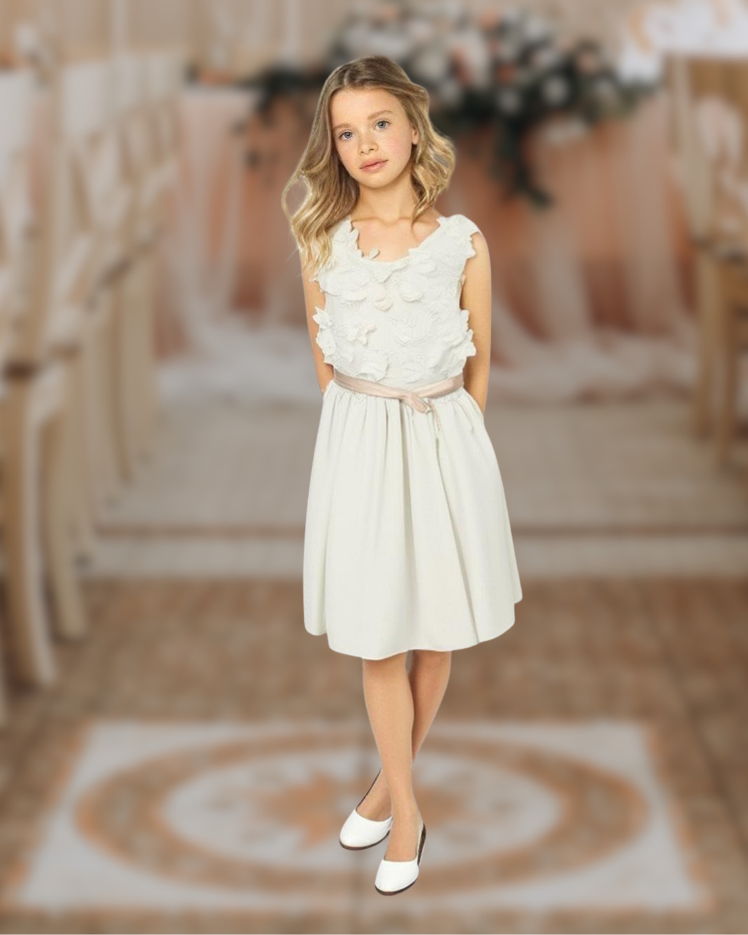 Vestido blanco para niña