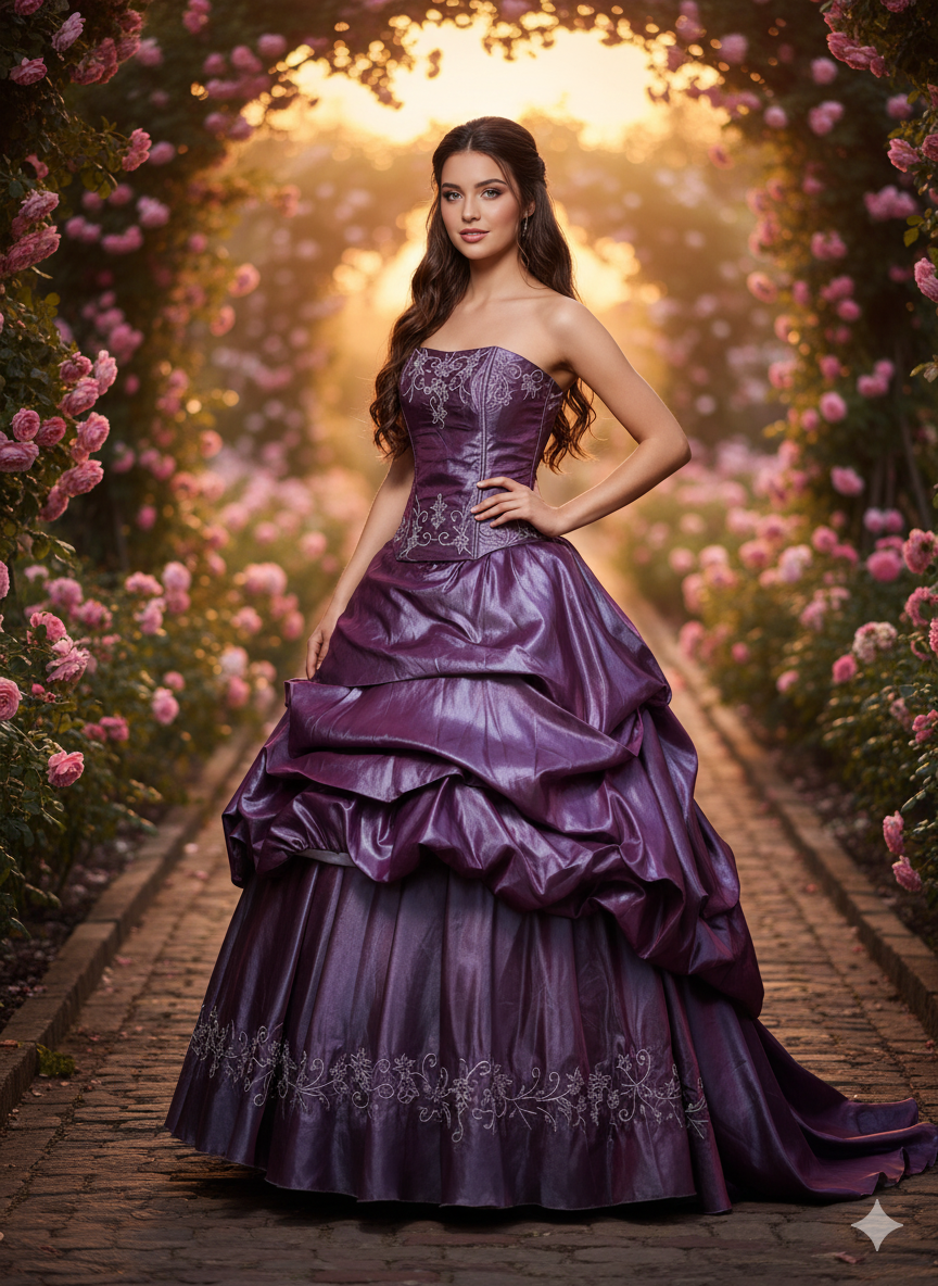 Vestido de gala púrpura