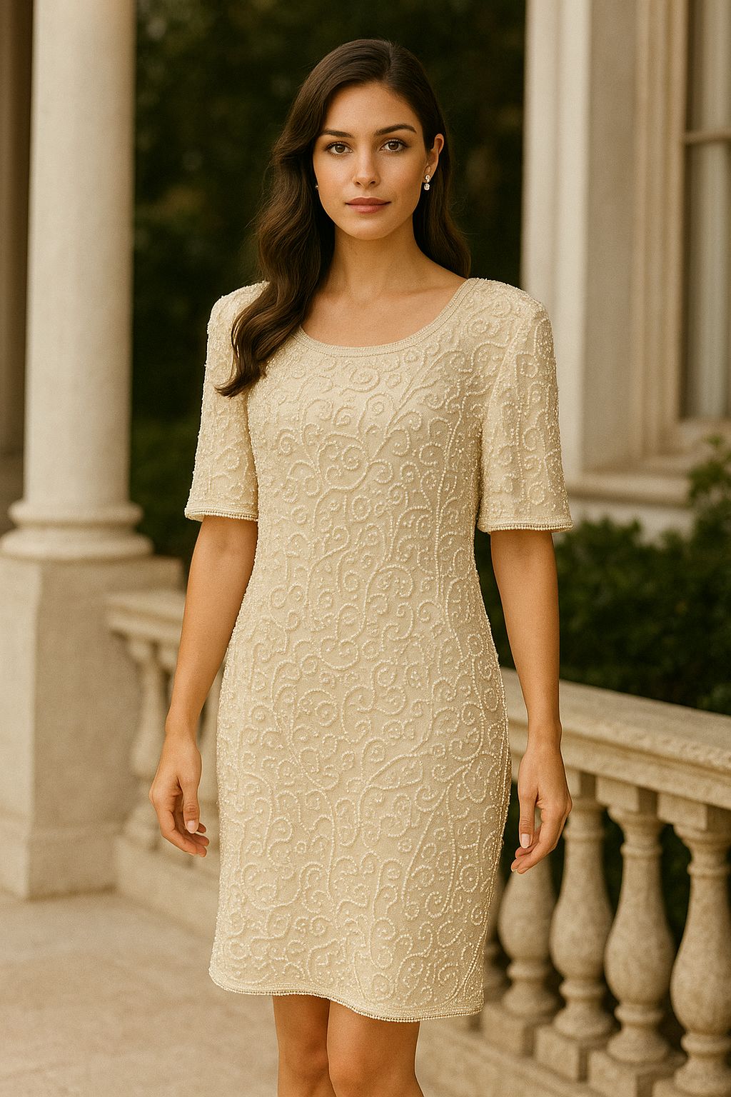 Vestido elegante beige
