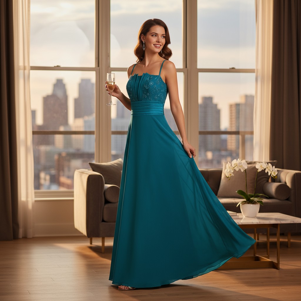 Vestido largo azul