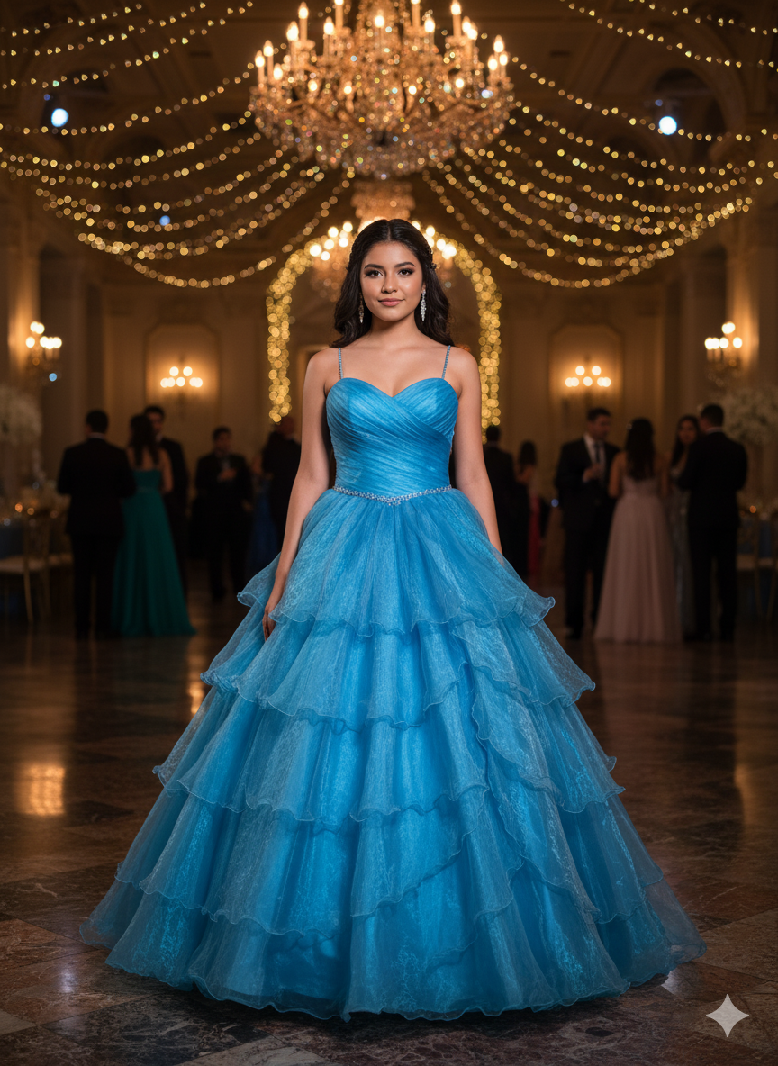 Vestido de gala azul