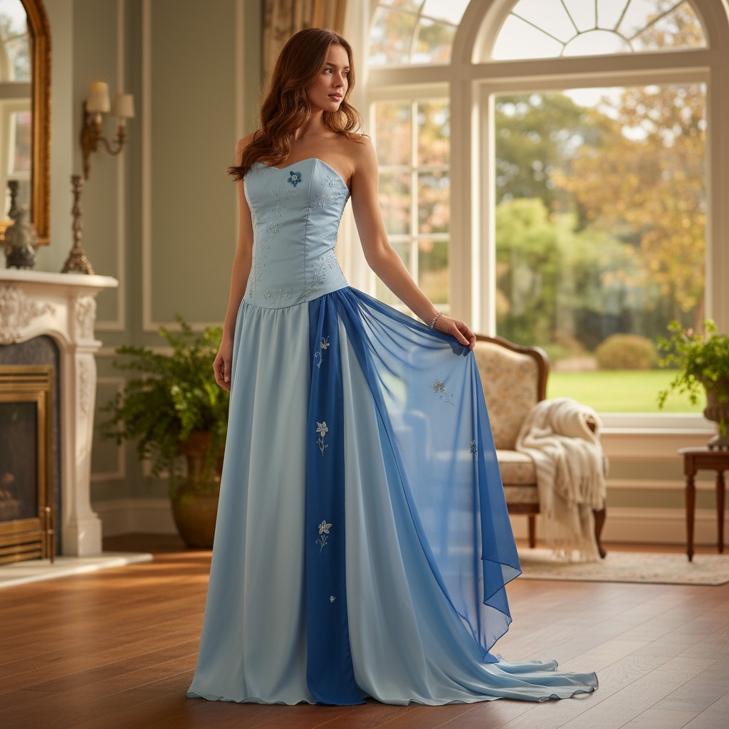 Vestido elegante azul claro