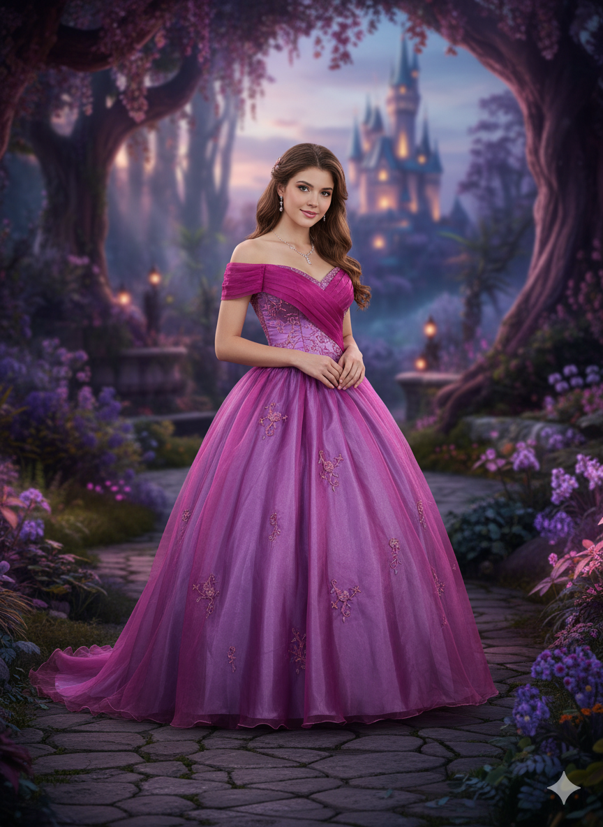 Vestido de princesa color violeta