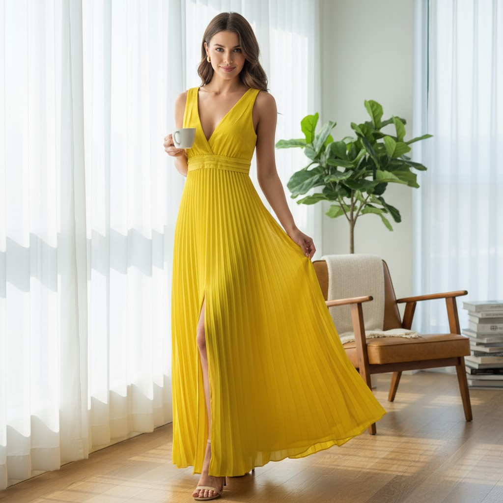 Vestido largo amarillo
