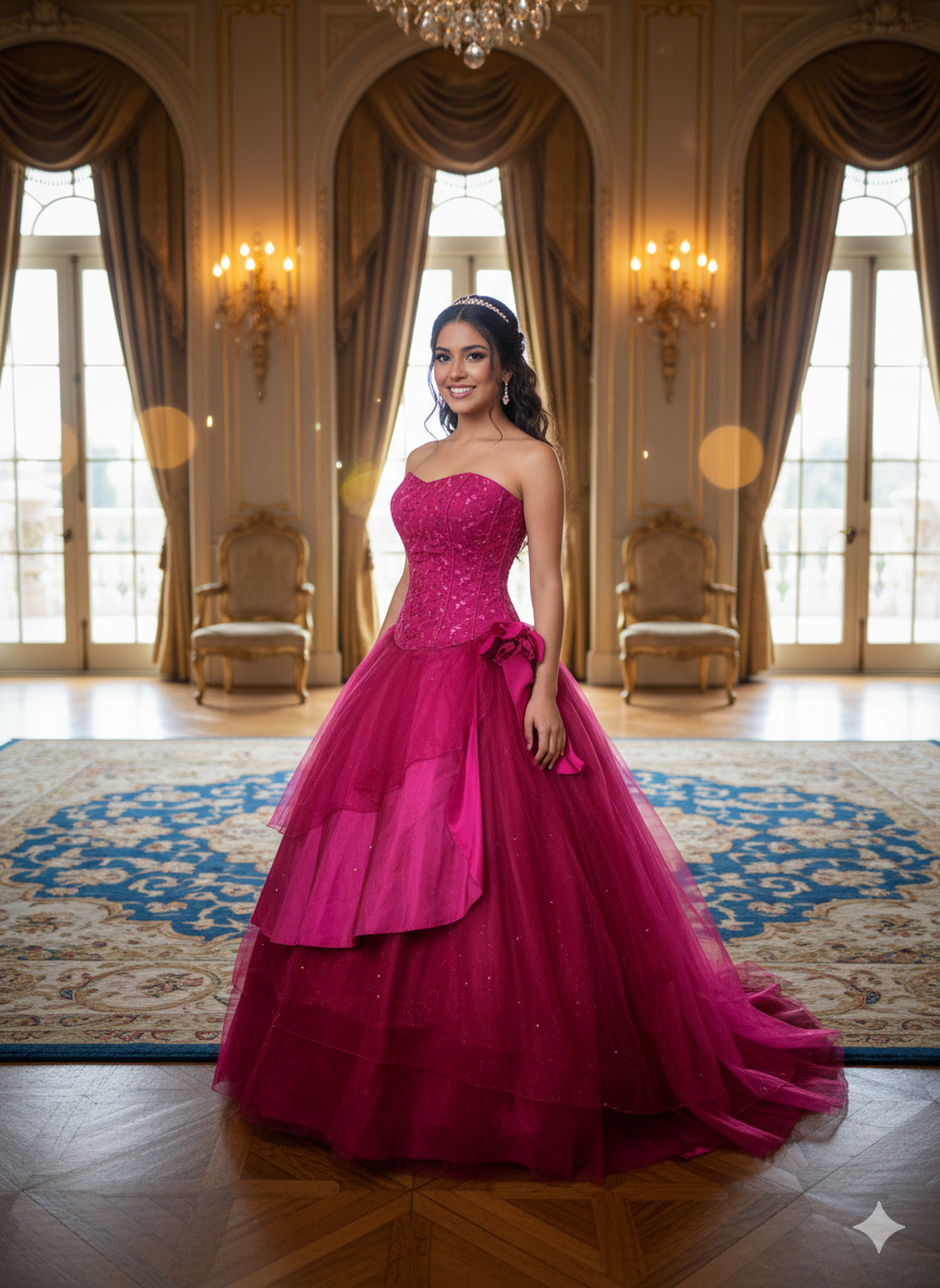 Vestido de gala rosa