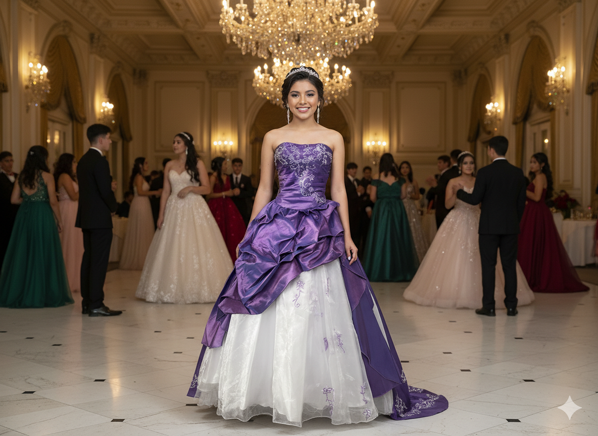 Vestido de quinceañera morado
