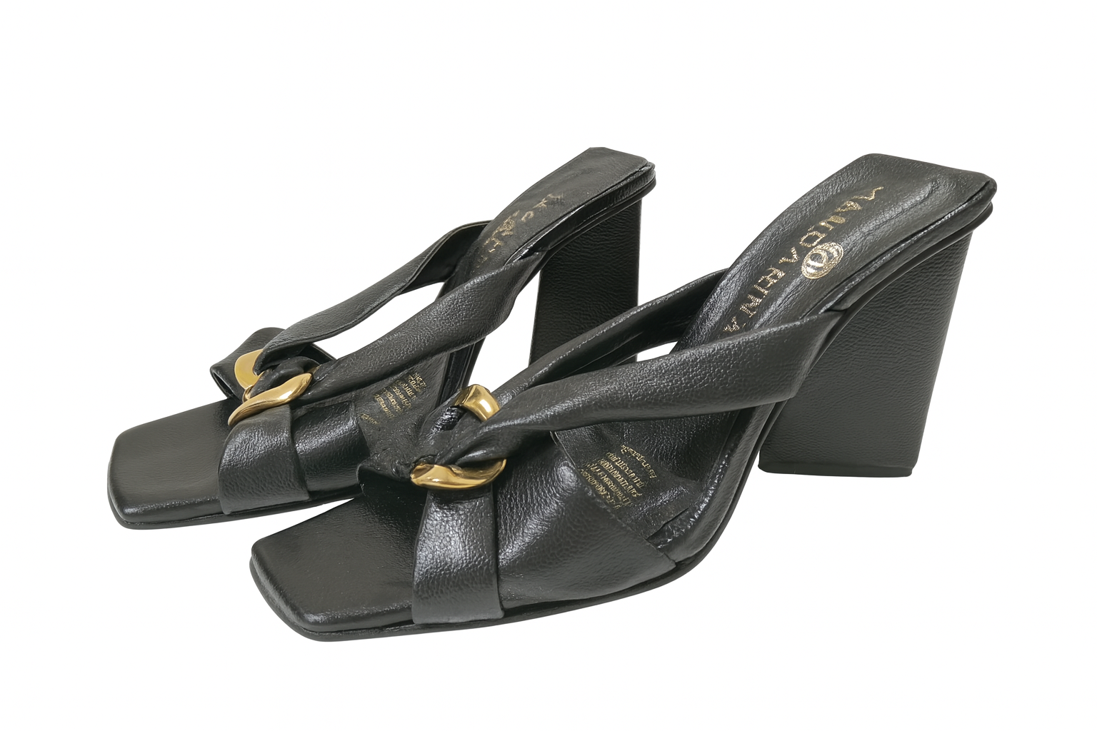 Sandalias de tacón negro
