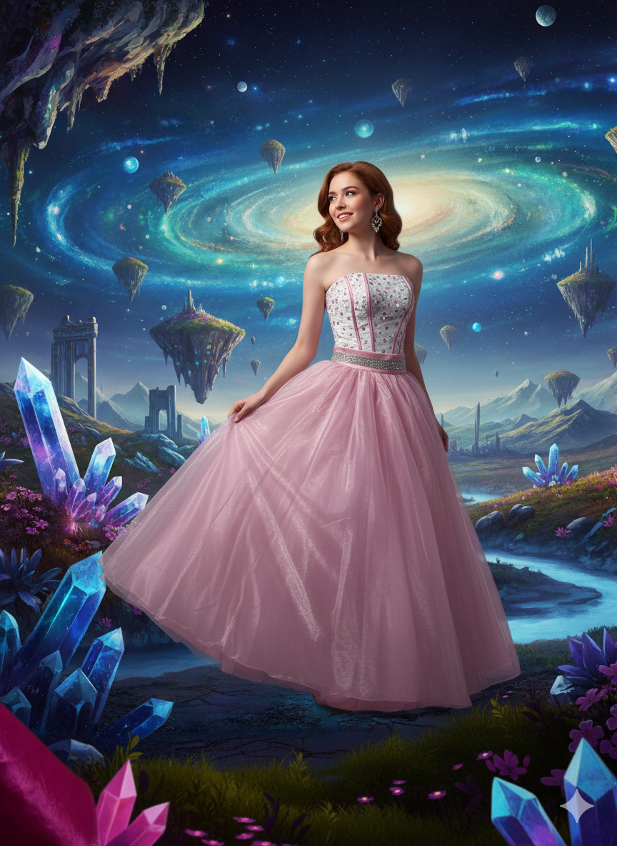 Vestido de fiesta rosa elegante