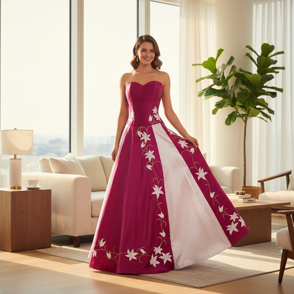 Vestido de fiesta rosa
