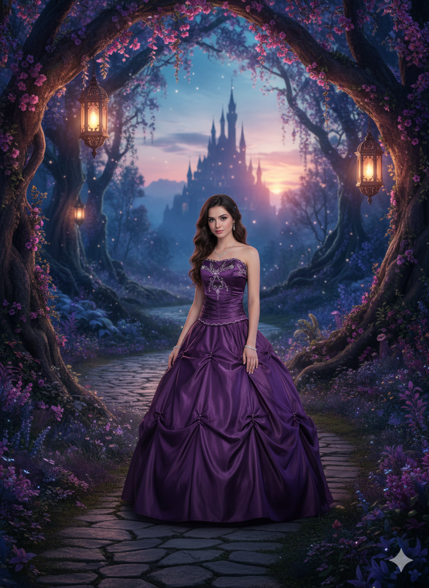 Vestido de princesa morado
