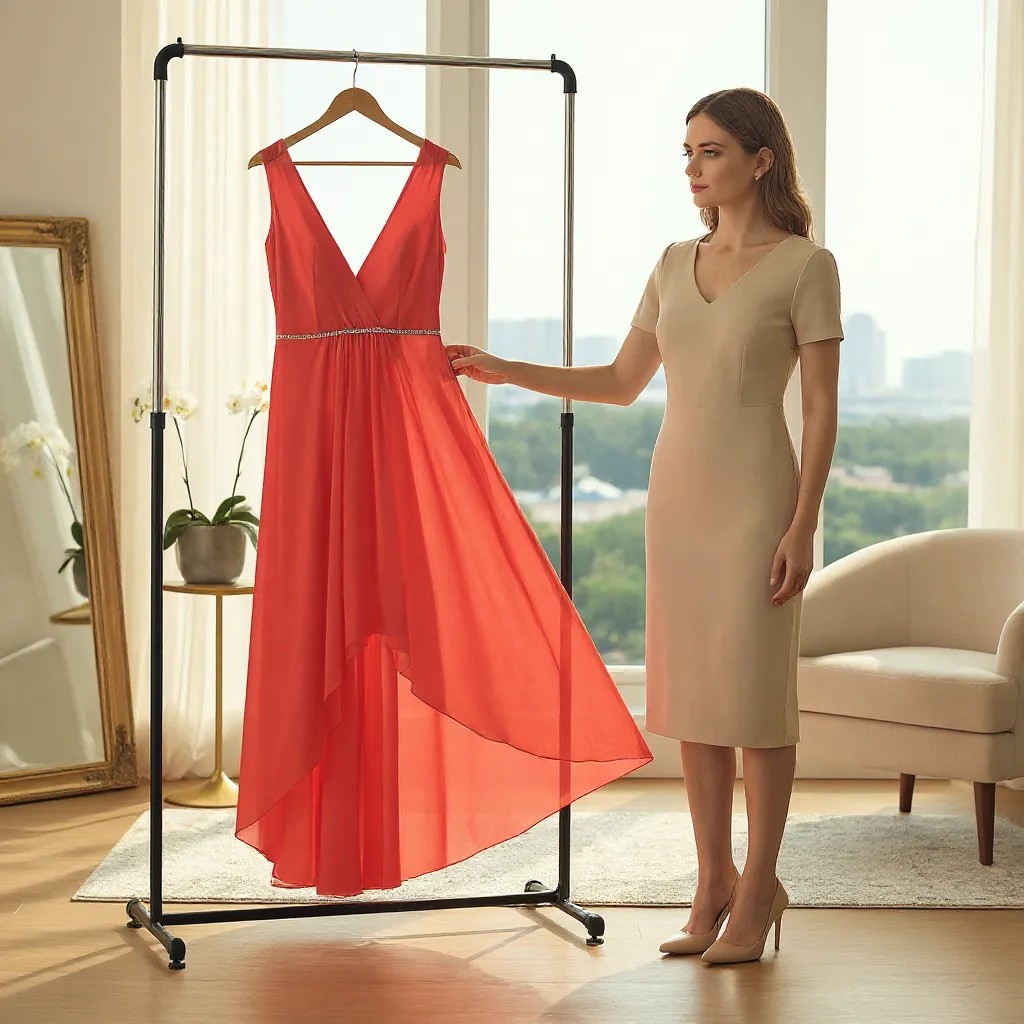 Vestido elegante de fiesta rojo