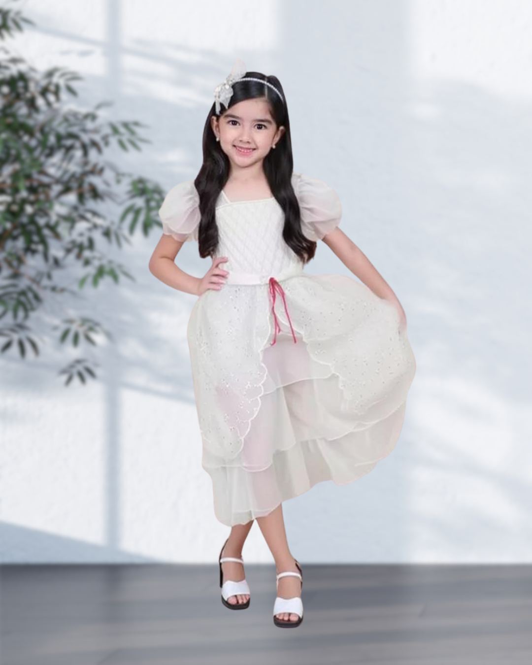 Vestido de fiesta infantil blanco