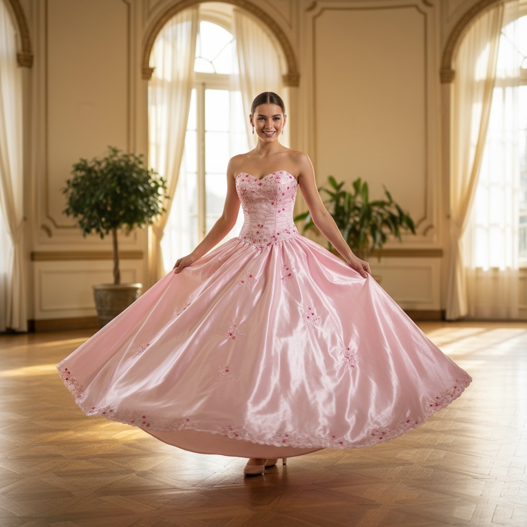 Vestido de gala rosa