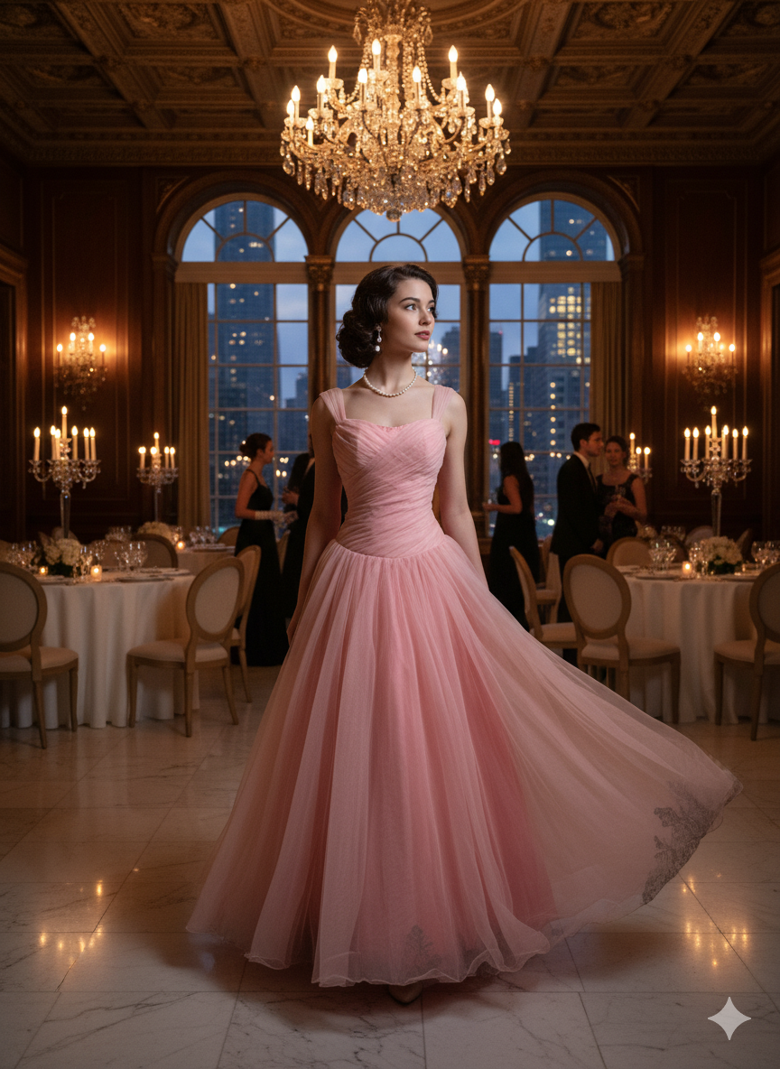 Vestido de gala rosa