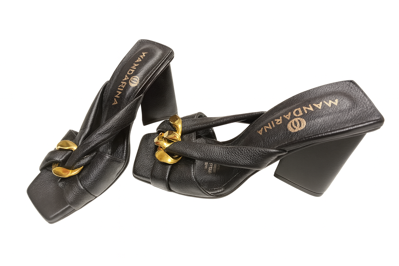 Sandalias de tacón negro
