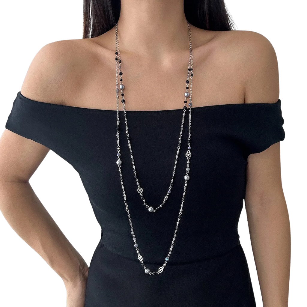 Elegant Silver Layered Necklace