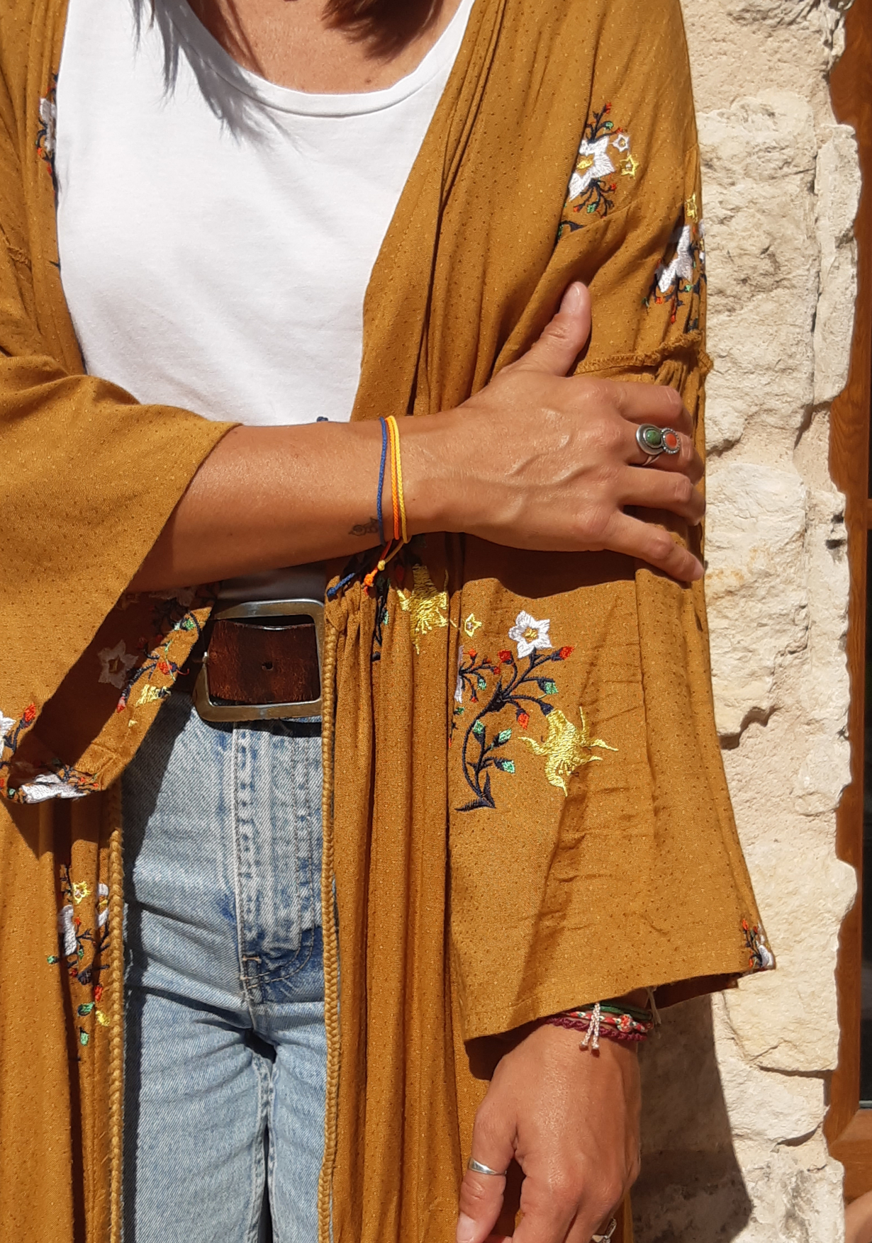 X5 Bracelets Mix Marron Camel Modèle Corde Tressé Main Avec Du Fil Ciré. Résistant à l' Eau & Ajustable Avec Un Nœud Coulissant.