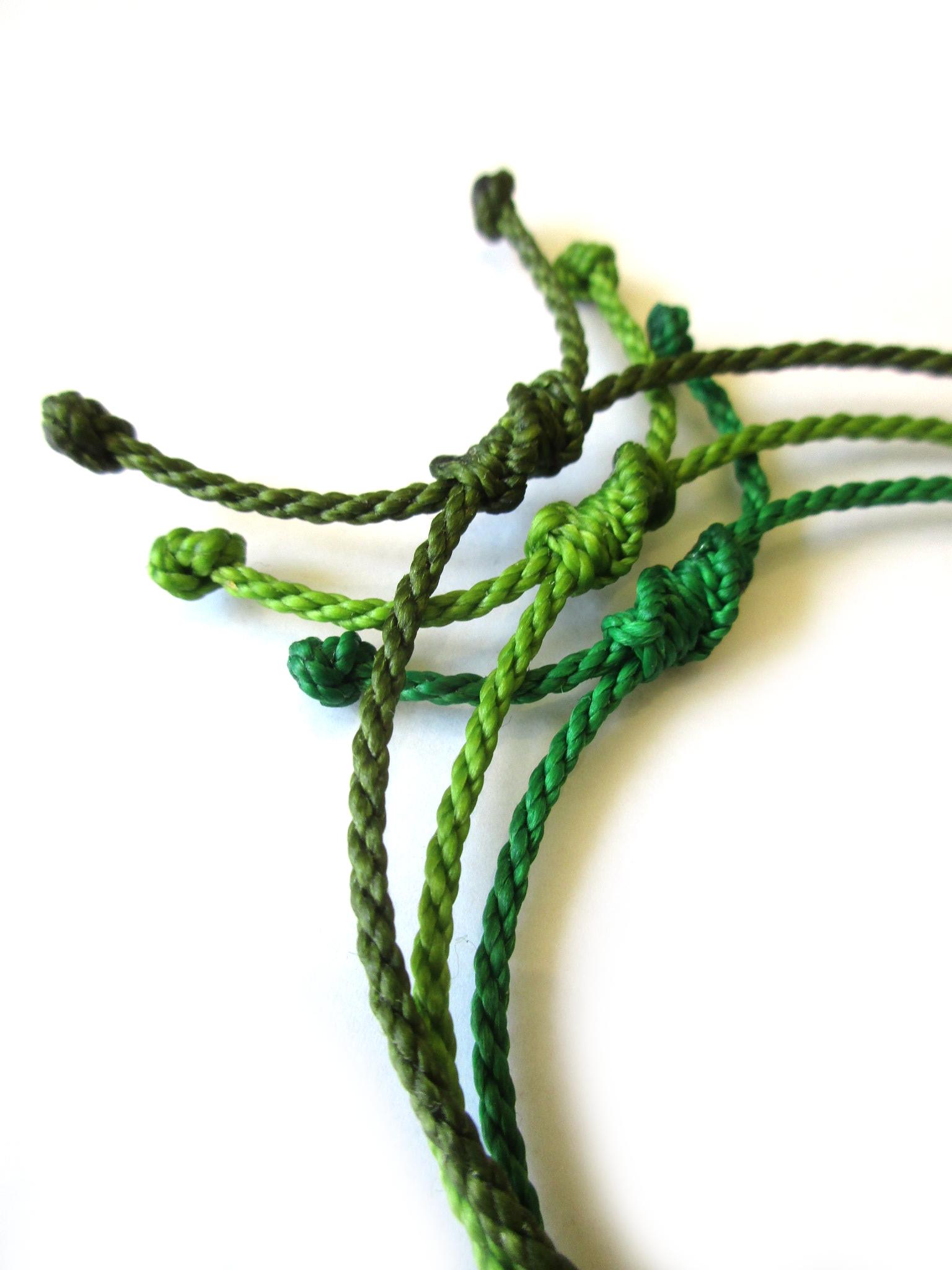 X3 Bracelets Mix Vert Modèle Corde Tressé Main Avec Du Fil Ciré. Résistant à l' Eau & Ajustable Avec Un Nœud Coulissant.