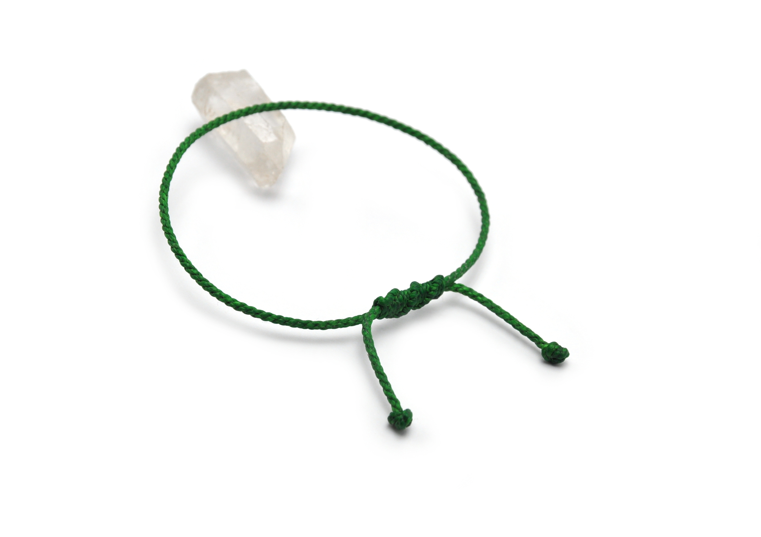  Bracelet Vert Modèle Corde Tressé Main Avec Du Fil Ciré Résistant à l' Eau & Ajustable Avec Un Nœud Coulissant