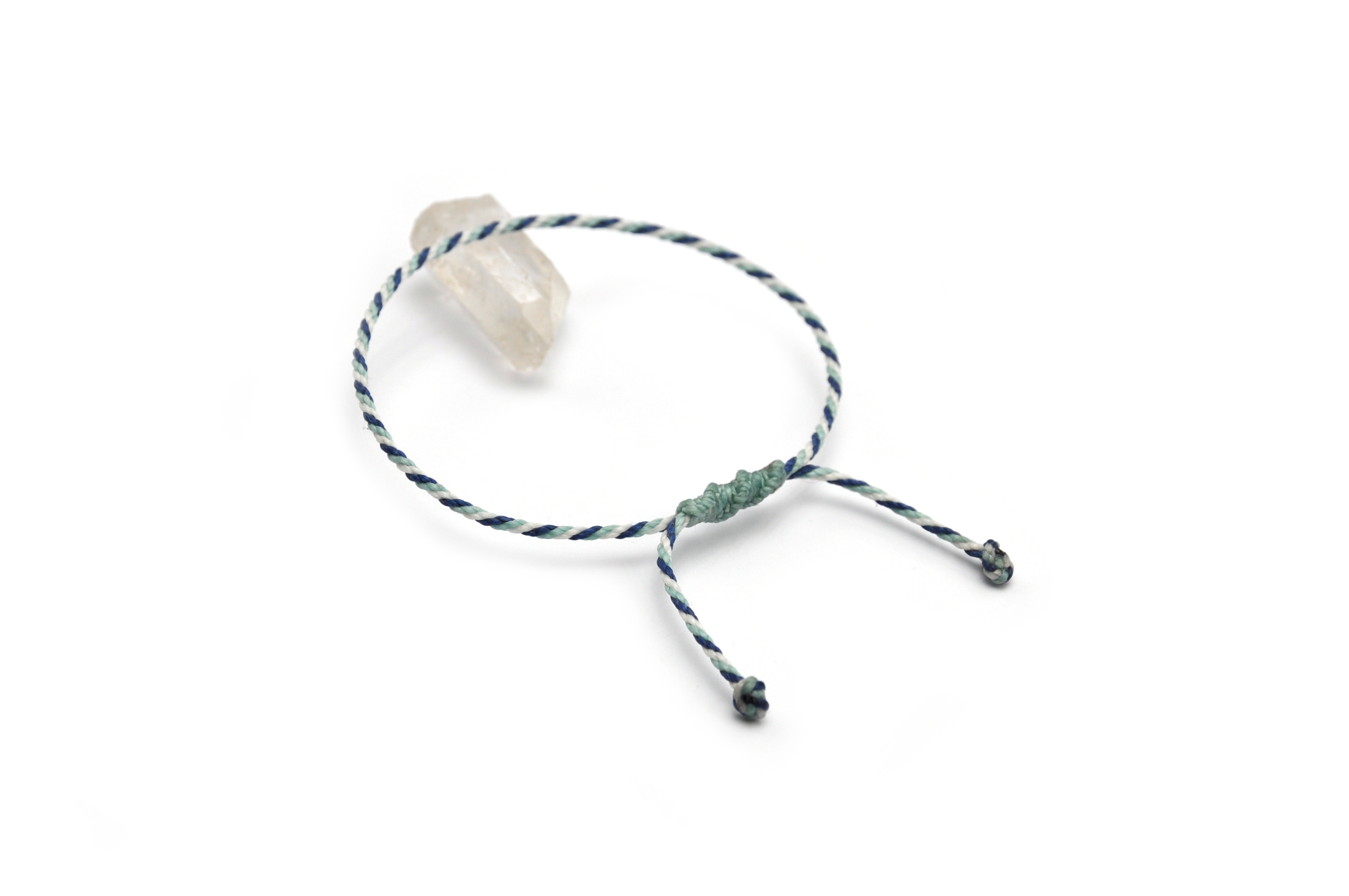  Bracelet Bleu Ciel Bleu Marine & Blanc Modèle Corde Tressé Main Avec Du Fil Ciré Résistant à l' Eau & Ajustable Avec Un Nœud Coulissant