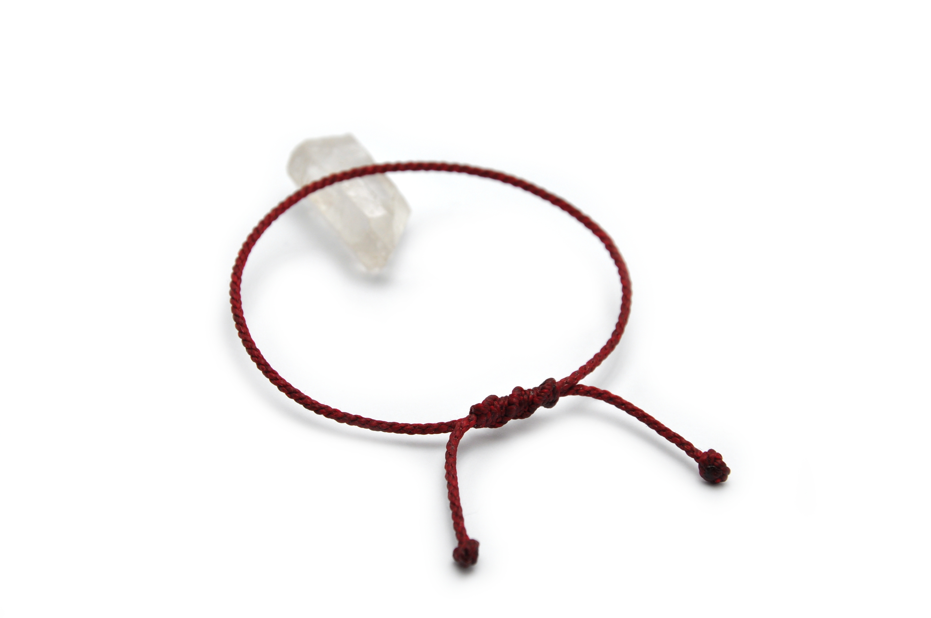  Bracelet Rouge Bordeaux Modèle Corde Tressé Main Avec Du Fil Ciré Résistant à l' Eau & Ajustable Avec Un Nœud Coulissant