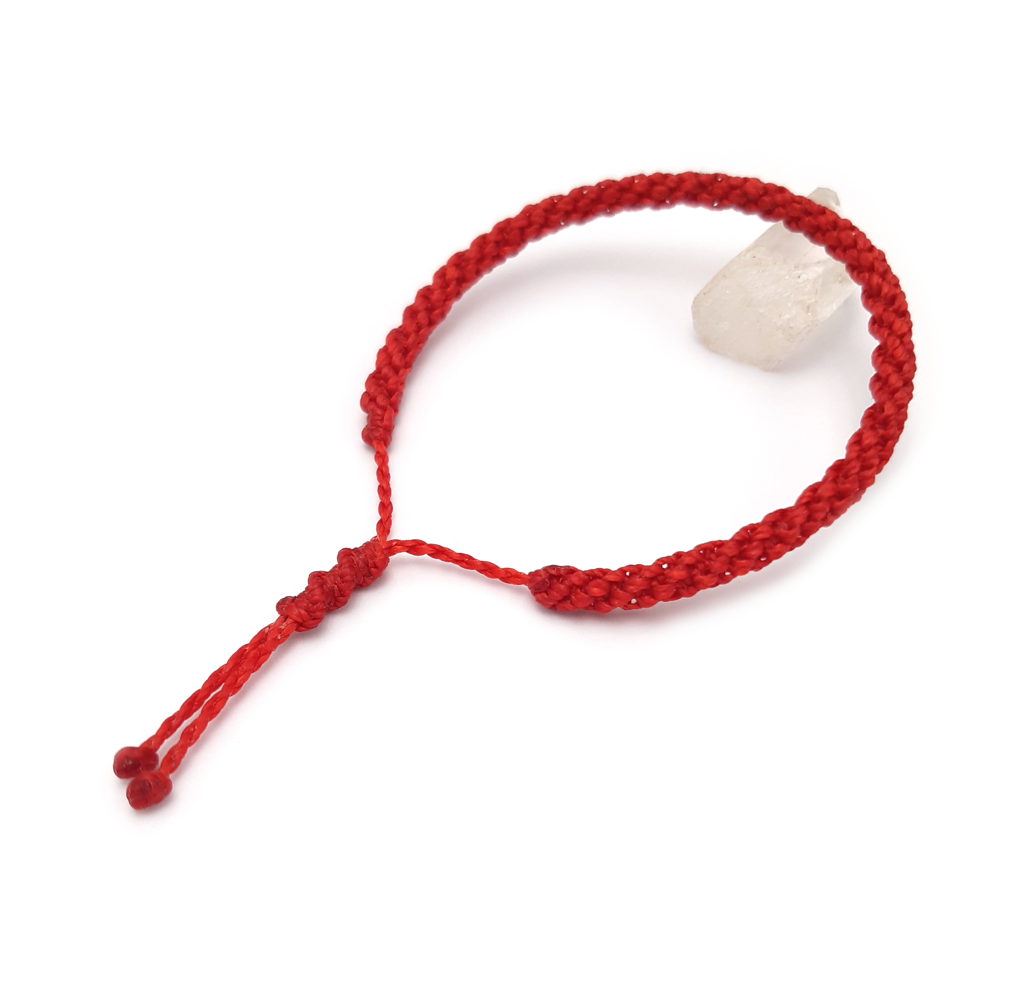 Bracelet Rouge Modèle Double Spirale Tissé Main Avec Du Fil Ciré. Ajustable & Résistant à l'eau.