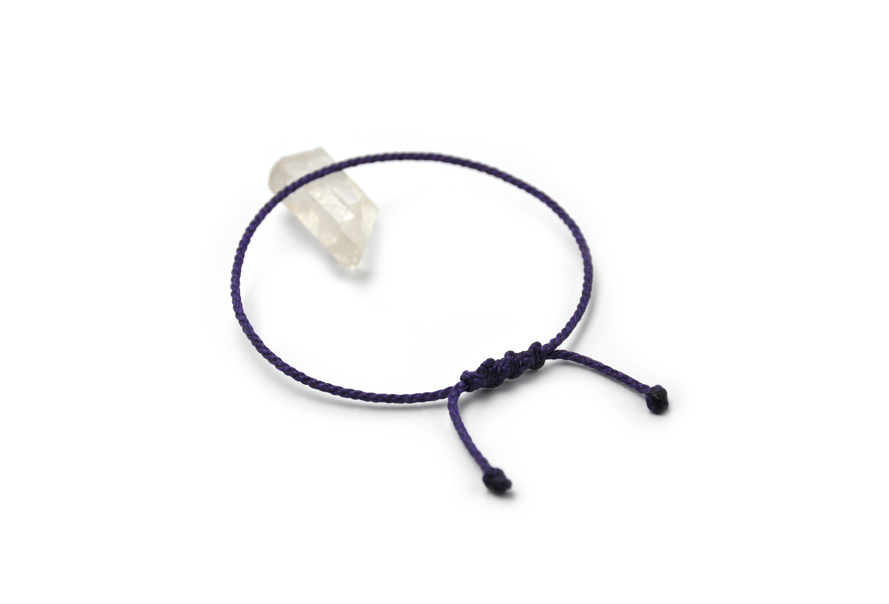  Bracelet Violet Modèle Corde Tressé Main Avec Du Fil Ciré Résistant à l' Eau & Ajustable Avec Un Nœud Coulissant