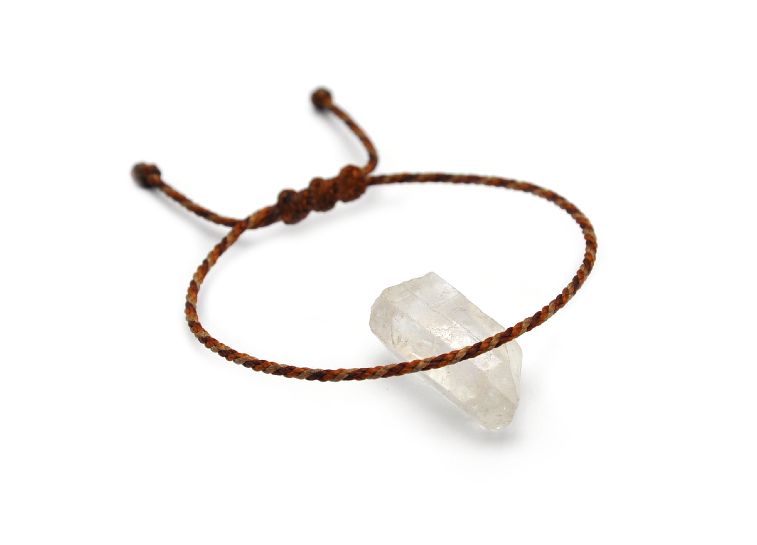  Bracelet Marron (3 Nuances) Modèle Corde Tressé Main Avec Du Fil Ciré Résistant à l' Eau & Ajustable Avec Un Nœud Coulissant