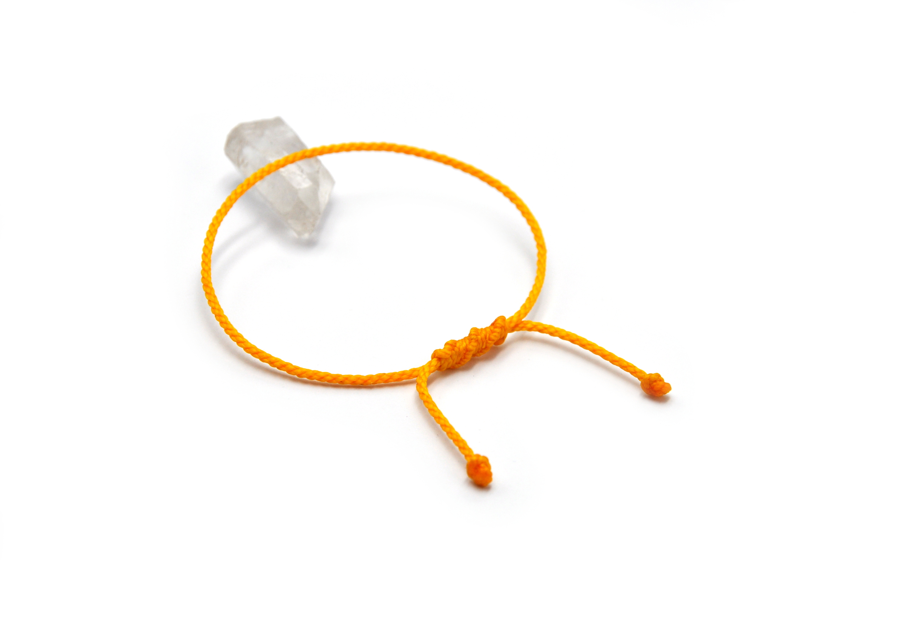  Bracelet Jaune Modèle Corde Tressé Main Avec Du Fil Ciré Résistant à l' Eau & Ajustable Avec Un Nœud Coulissant