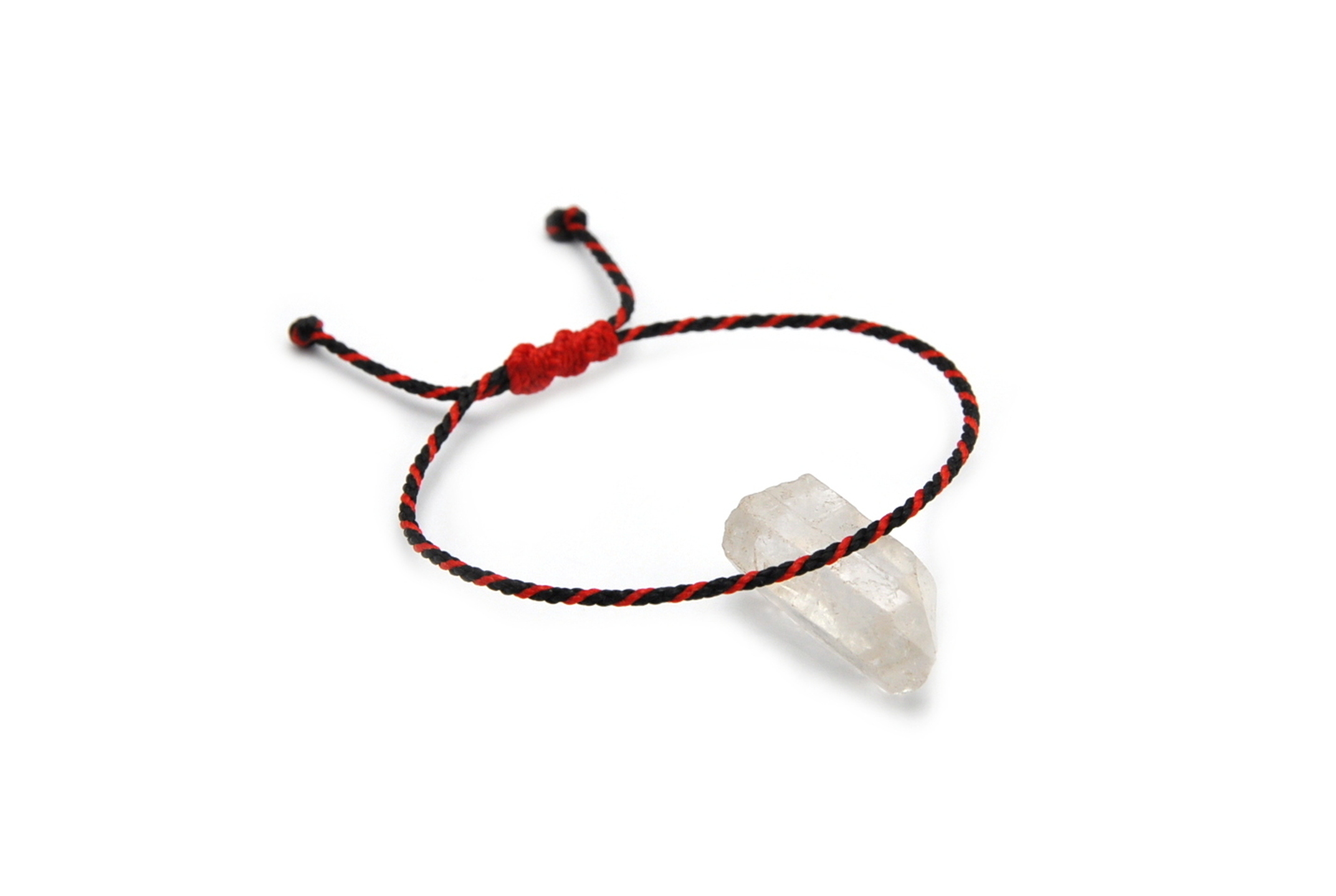 Bracelet Noir & Rouge Modèle Corde Tressé Main Avec Du Fil Ciré Résistant à l' Eau & Ajustable Avec Un Nœud Coulissant