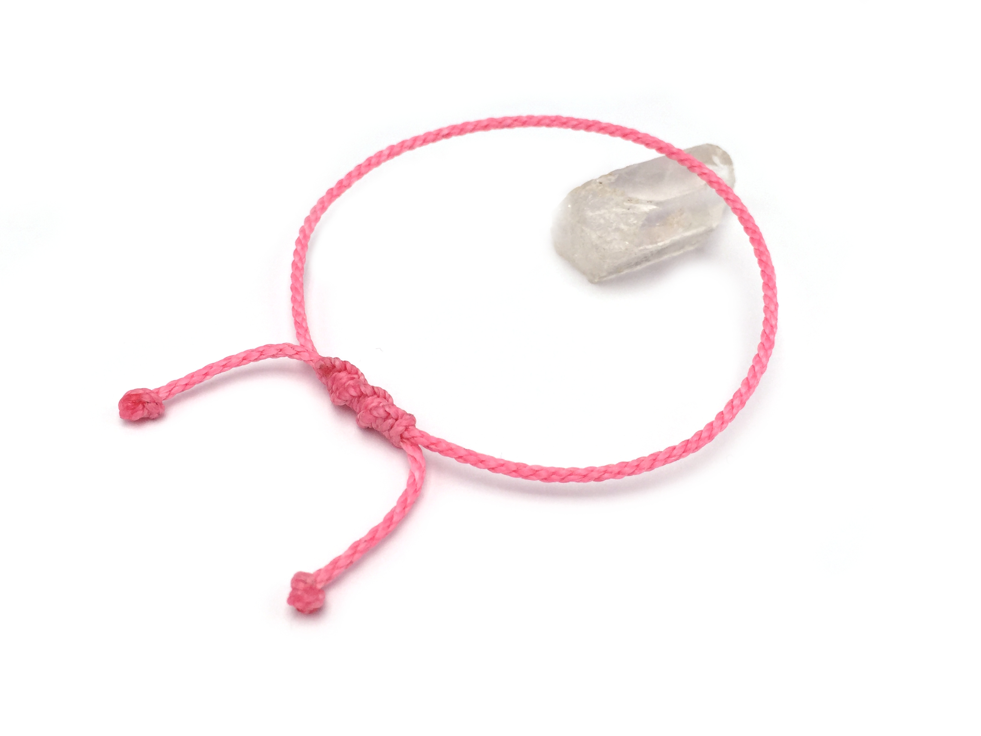  Bracelet Rose Modèle Corde Tressé Main Avec Du Fil Ciré Résistant à l' Eau & Ajustable Avec Un Nœud Coulissant