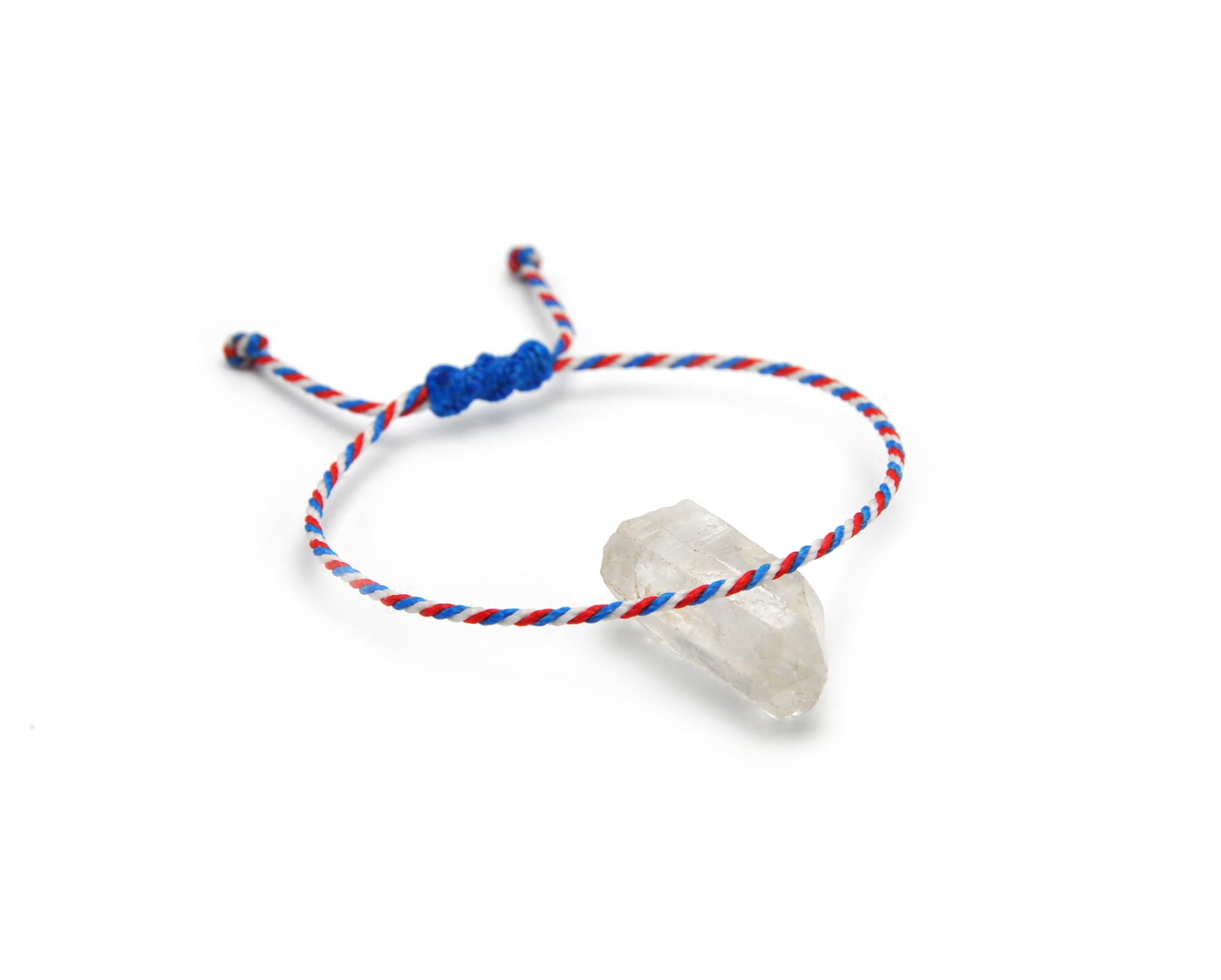  Bracelet Bleu Blanc & Rouge Modèle Corde Tressé Main & Ajustable. Couleur Drapeaux France Pays-Bas Islande Croatie.
