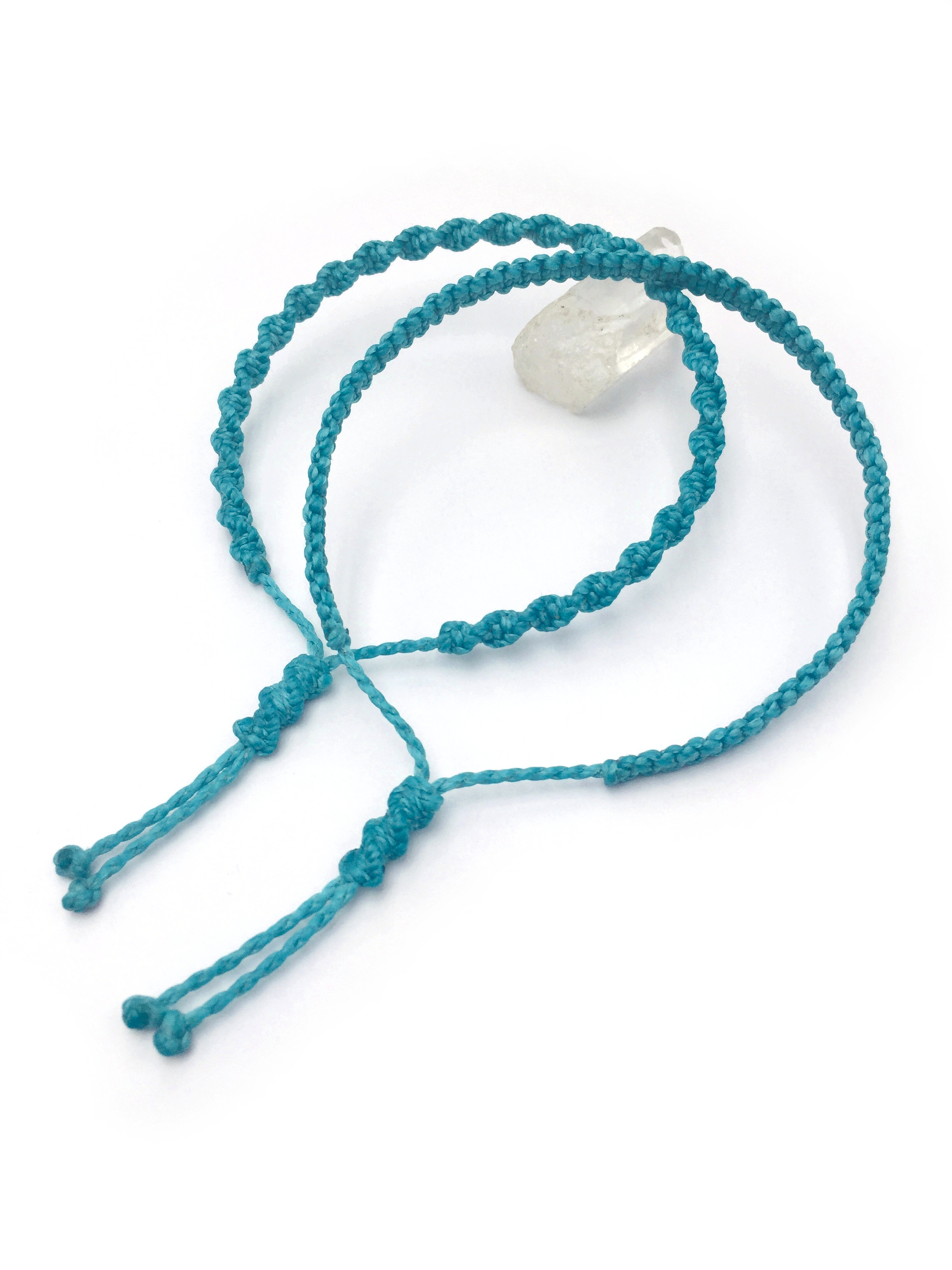 X2 Bracelets Bleu Turquoise Modèle Spirale & Fin Tissés Main Avec Du Fil Ciré. Ajustables & Résistants à l'eau.