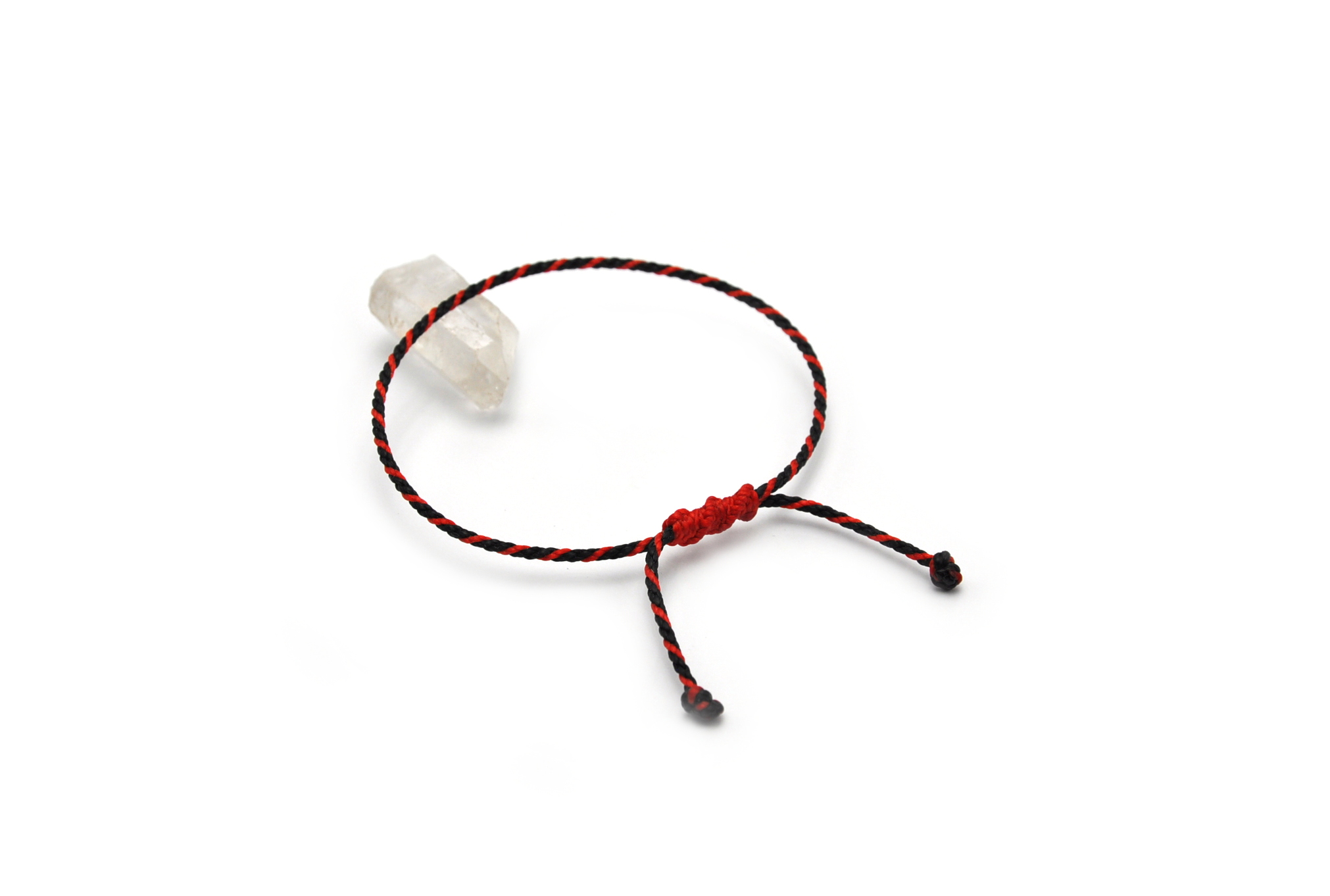  Bracelet Noir & Rouge Modèle Corde Tressé Main Avec Du Fil Ciré Résistant à l' Eau & Ajustable Avec Un Nœud Coulissant