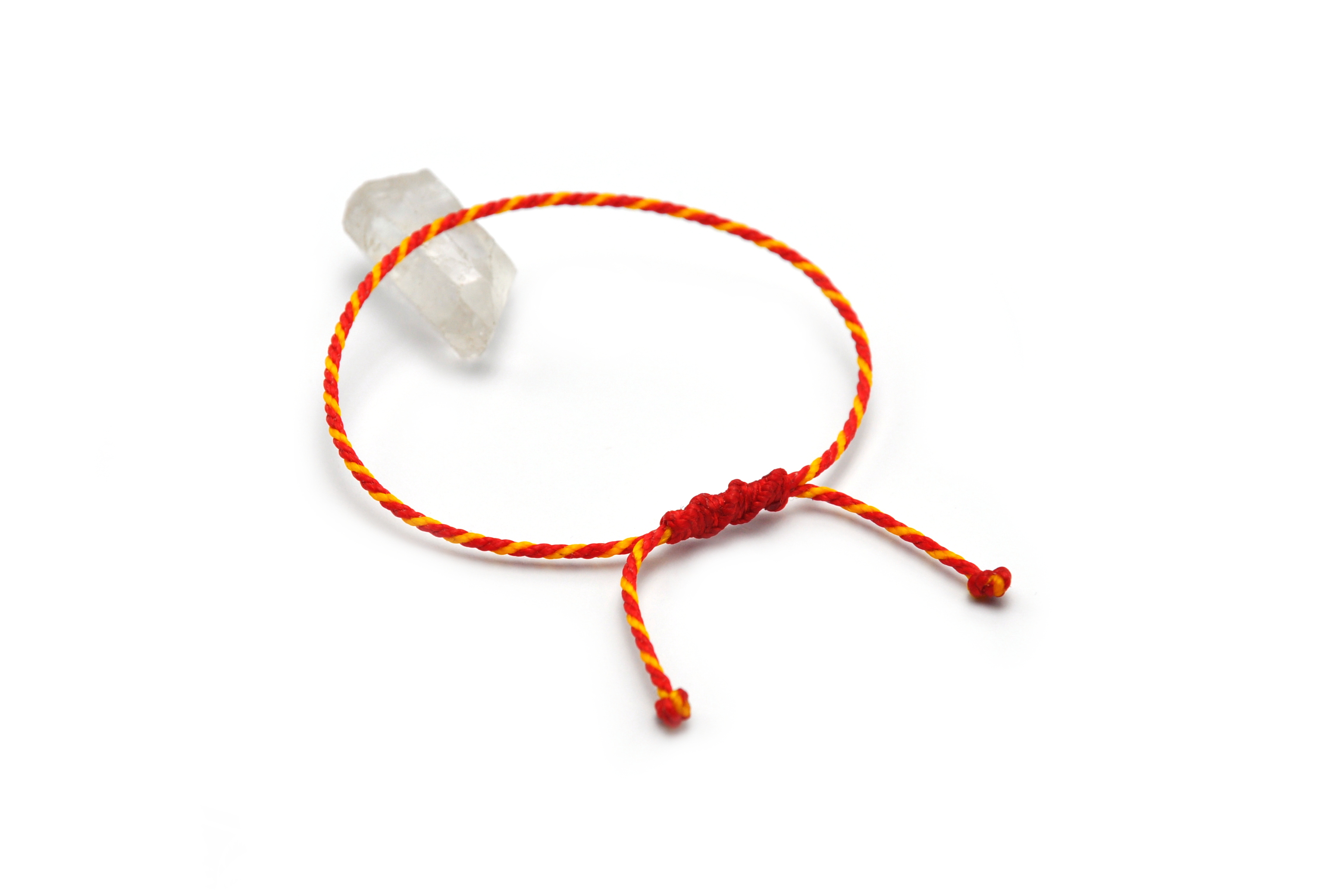  Bracelet Rouge & Jaune Modèle Corde Tressé Main & Ajustable. Couleur Drapeaux Espagne Chine.