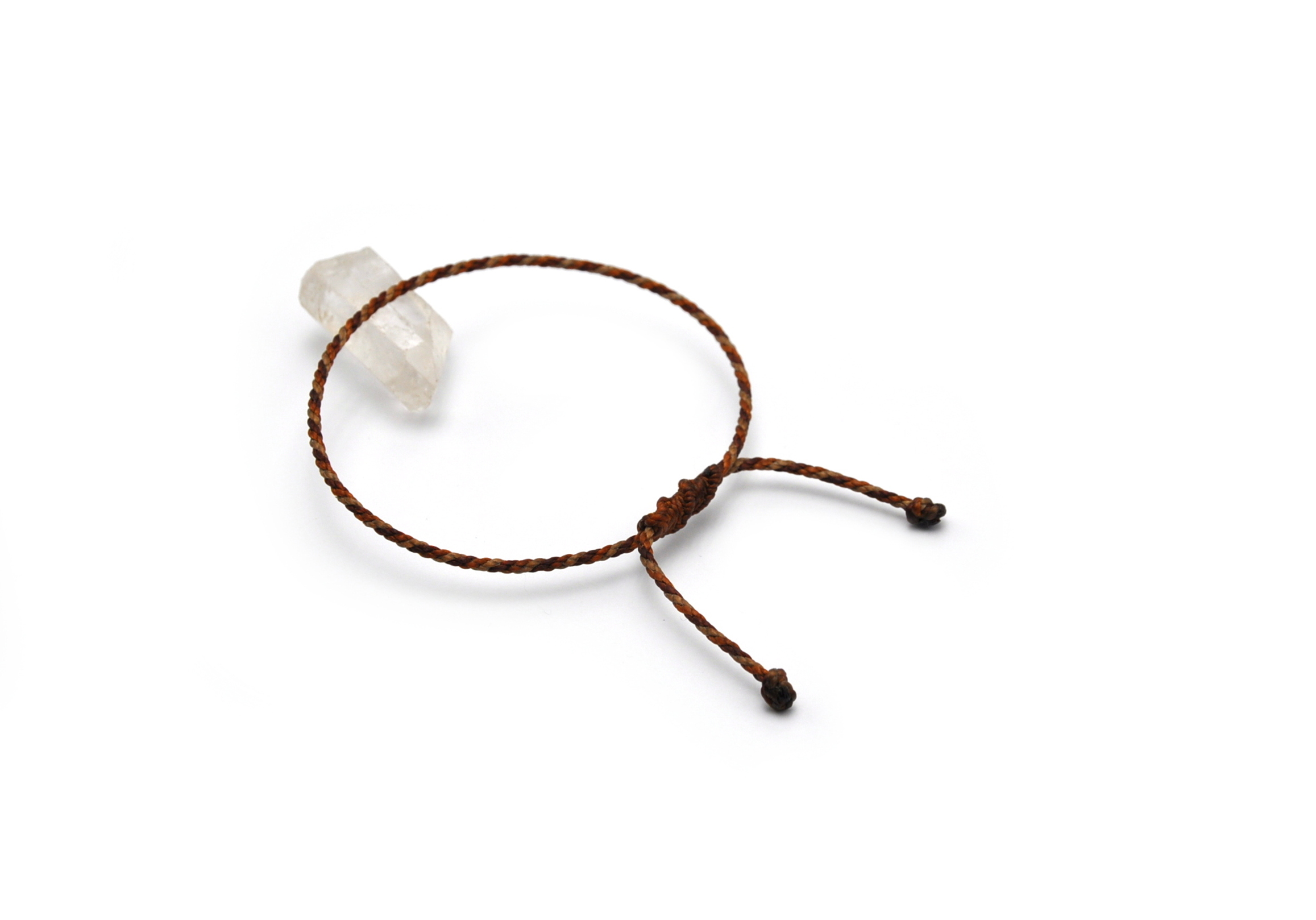  Bracelet Marron (3 Nuances) Modèle Corde Tressé Main Avec Du Fil Ciré Résistant à l' Eau & Ajustable Avec Un Nœud Coulissant