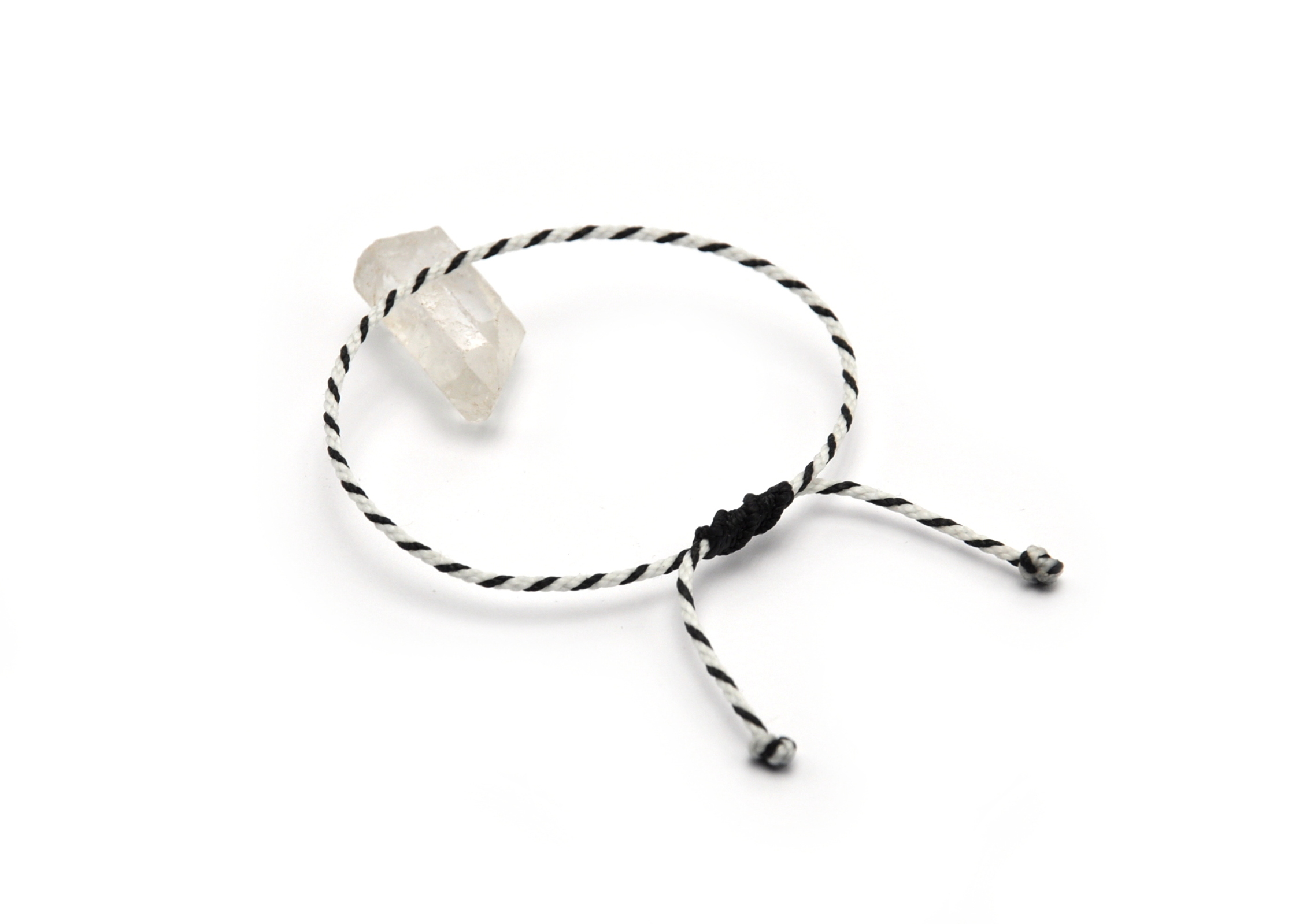  Bracelet Blanc & Noir Modèle Corde Tressé Main Avec Du Fil Ciré Résistant à l' Eau & Ajustable Avec Un Nœud Coulissant