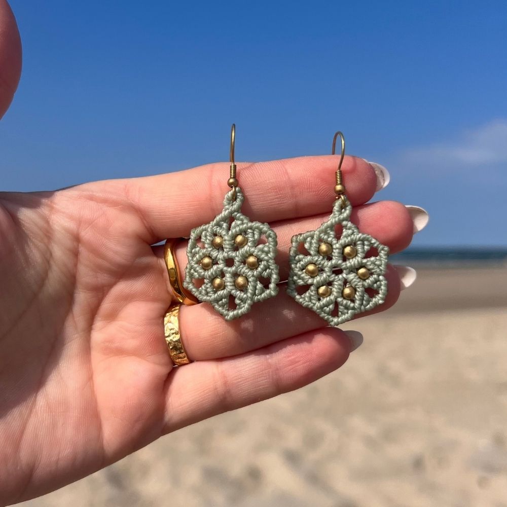 Makramee-Ohrringe "Blütenzauber" 