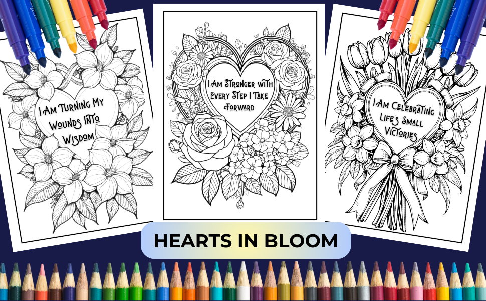 120 Affirmations Heart Shaped Floral Designs