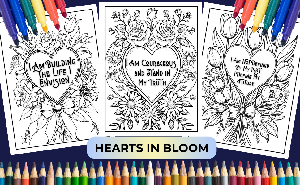 120 Affirmations Heart Shaped Floral Designs