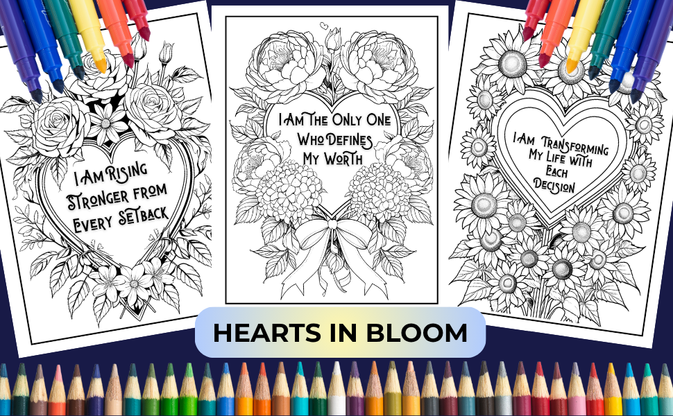120 Affirmations Heart Shaped Floral Designs