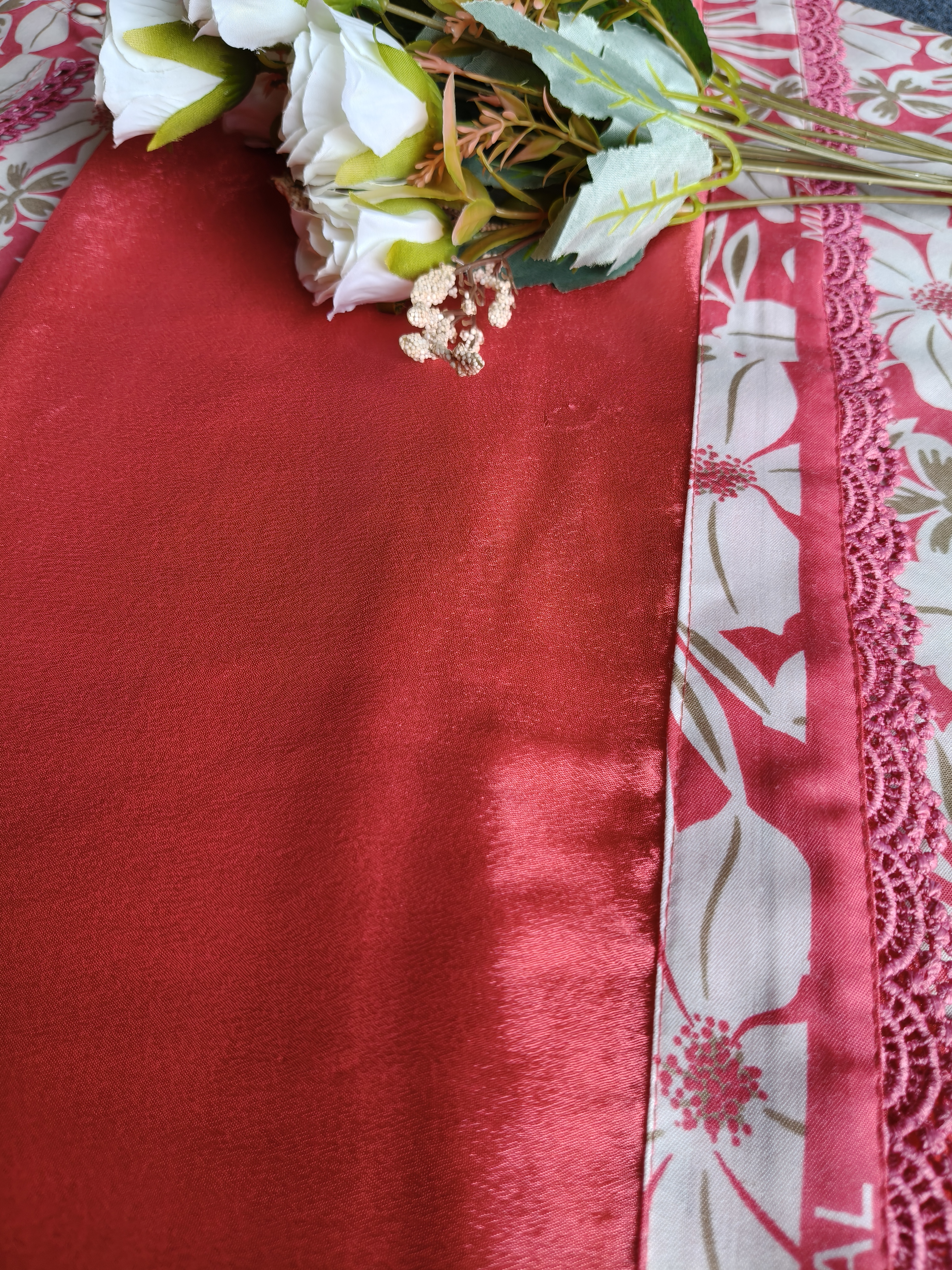 Rani Printed Fabric With Lily Print Work