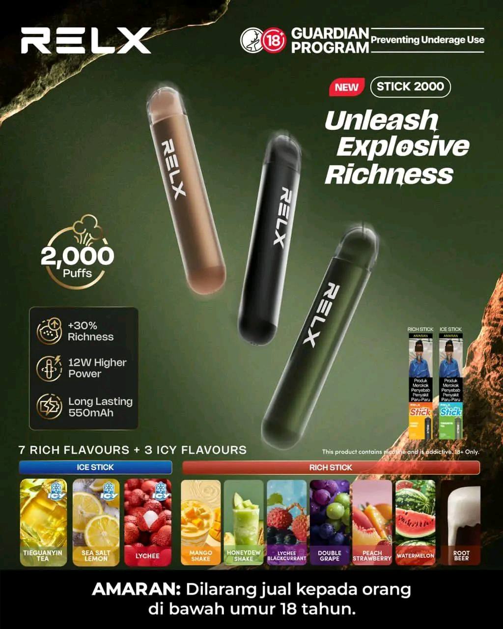 Relx Stick 2000 Puff Disposable