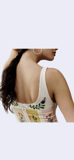 Floral Embroidered Bustier Top