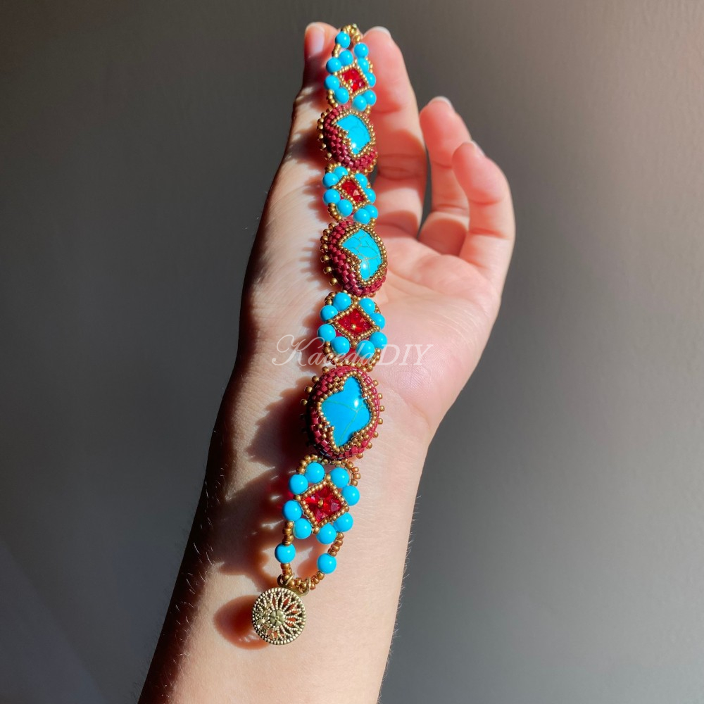 DIY Material Kits for Victorian Slide Bracelet - VS06 - Turquoise