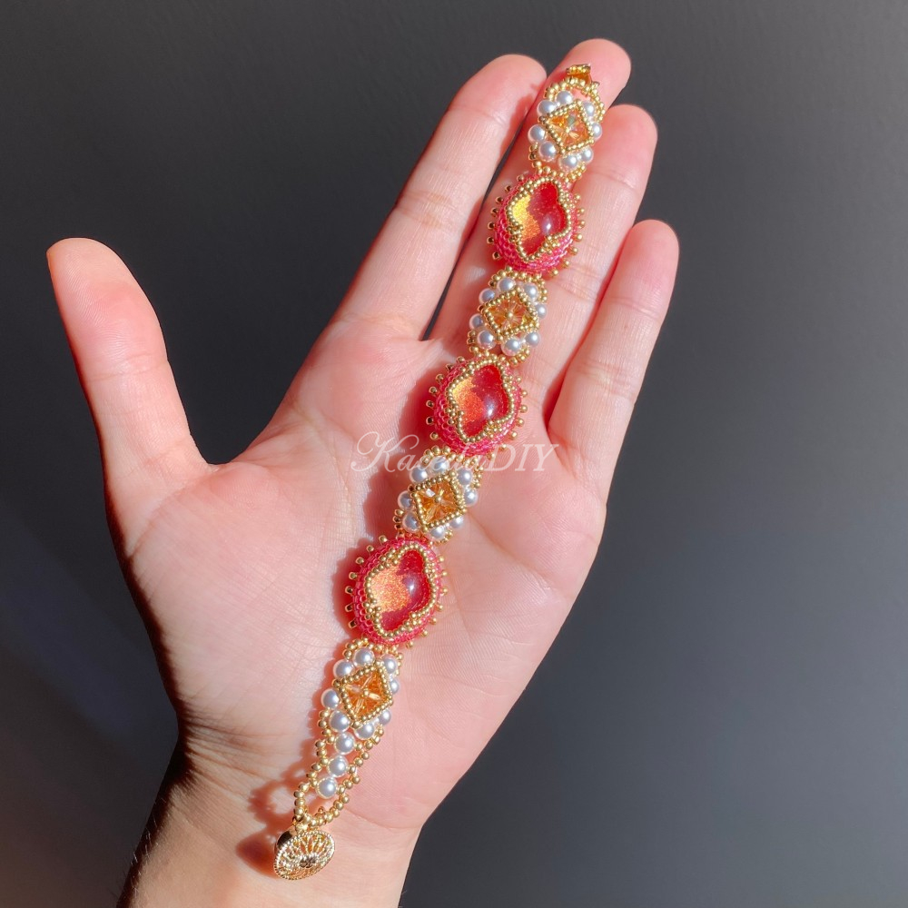 DIY Material Kits for Victorian Slide Bracelet - VS02 - Pink