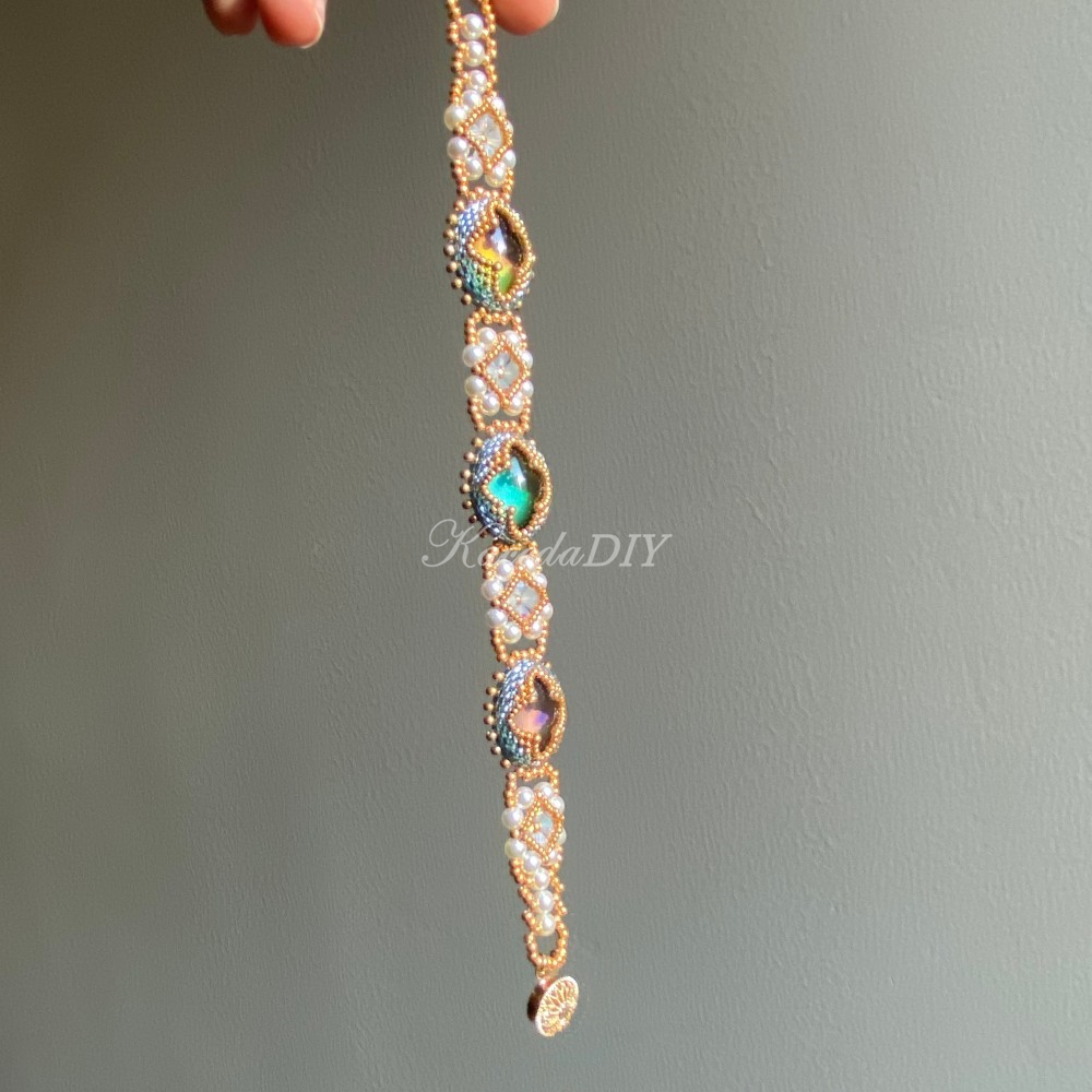 DIY Material Kits for Victorian Slide Bracelet - VS04 - Light Blue Mood Stone