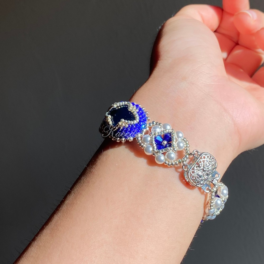 DIY Material Kits for Victorian Slide Bracelet - VS08 - Blue