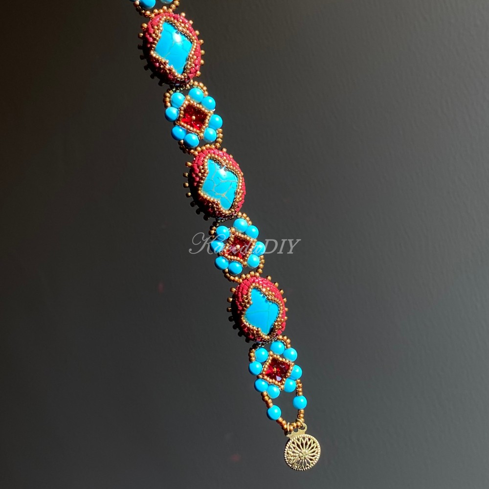 DIY Material Kits for Victorian Slide Bracelet - VS06 - Turquoise