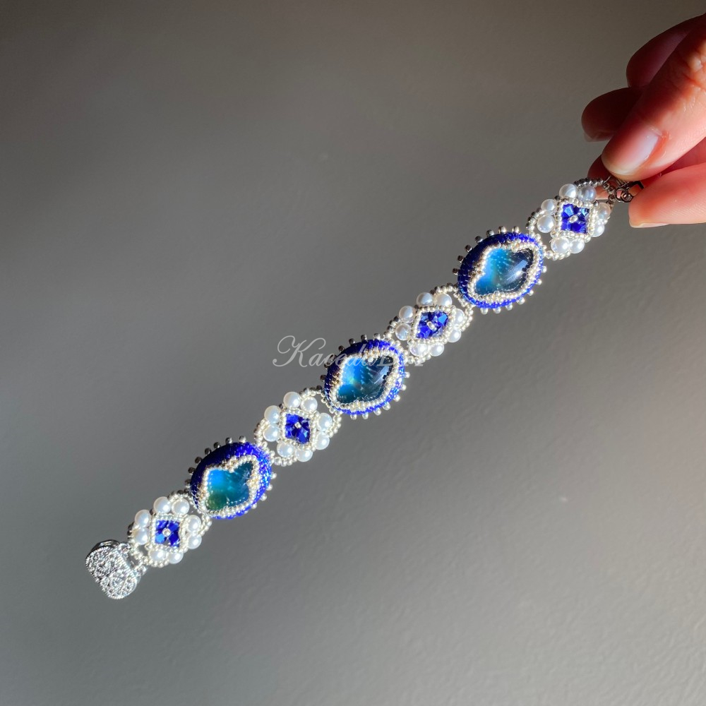 DIY Material Kits for Victorian Slide Bracelet - VS08 - Blue